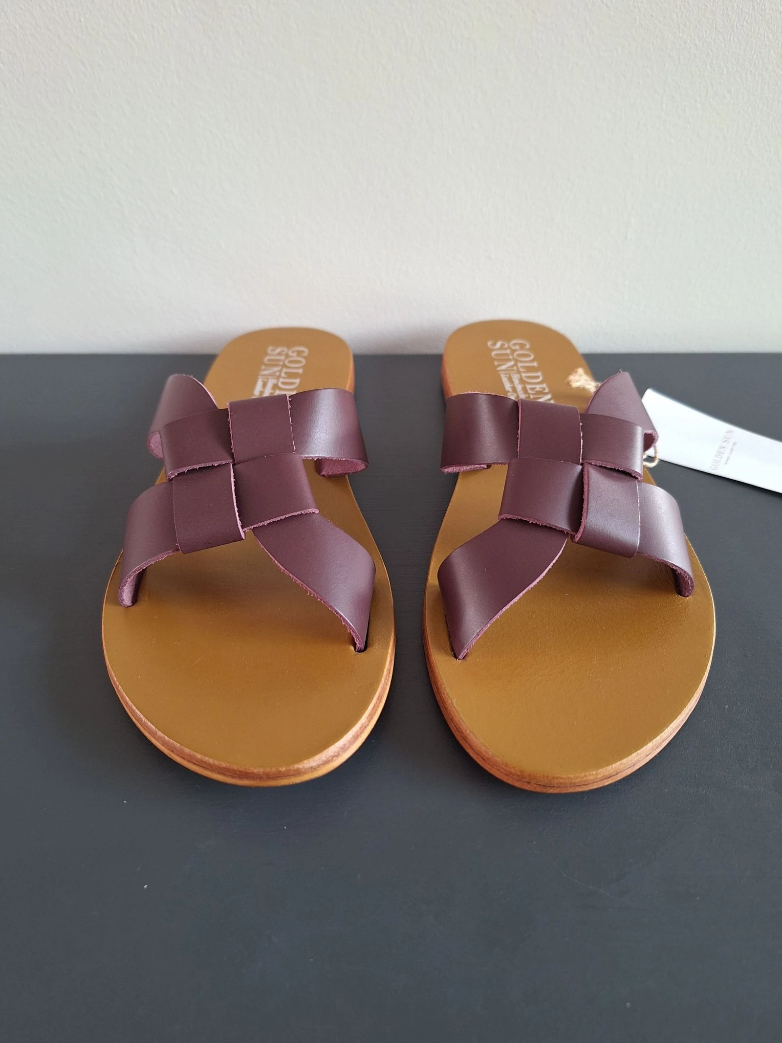 Golden Sun burgundy paarse leren slippers 38 – photo 2